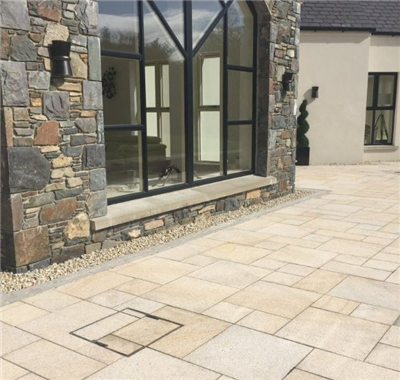 Máy lát đá granite ngoại thất lát vòng tròn